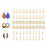 1Set Unfinished Blank Wood Pendants Wooden Charm with Jump Ring Earring Hook for DIY Dangle