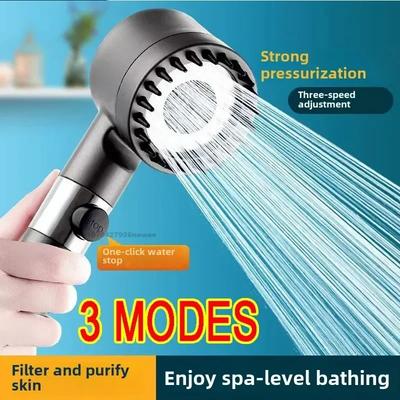 Duş Başlığı Duş Sistemi Seti Filtreli Yüksek Basınçlı Duş Başlığı 3 Modlu Ayarlanabilir Sprey Masajlı Banyo Aksesuarı