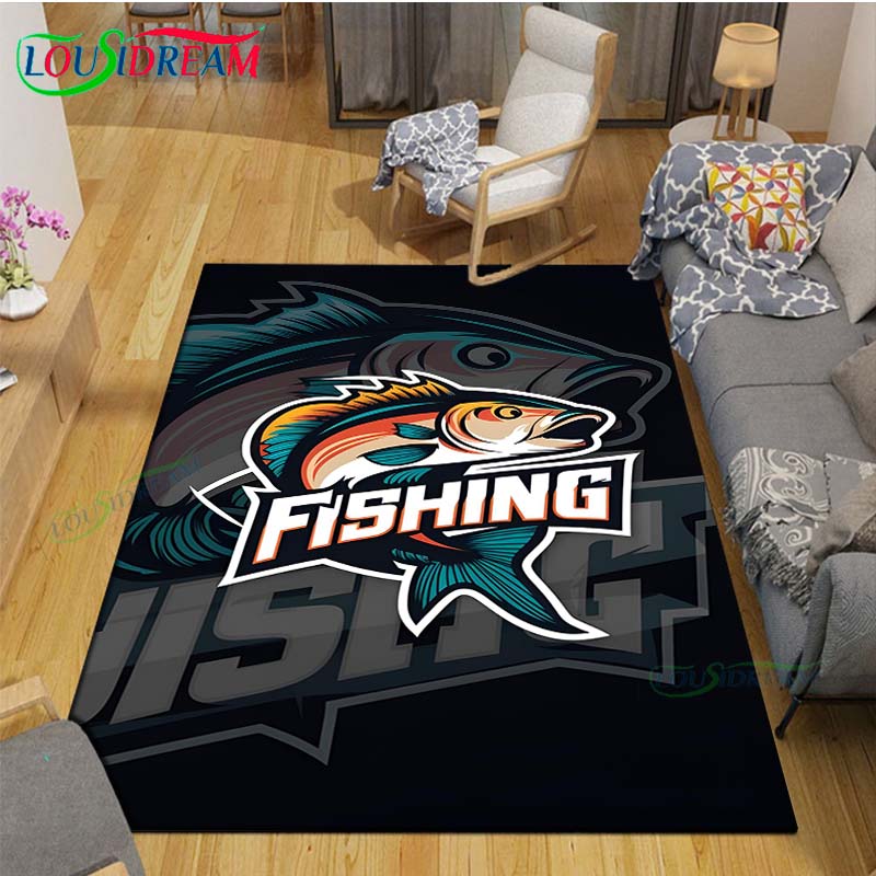 Marine Fish, Sea Turtles, Jellyfish Printed Carpet Outdoor Area Rug Non -slip Carpet Bedroom Decor Carpet for Living Room Gift
