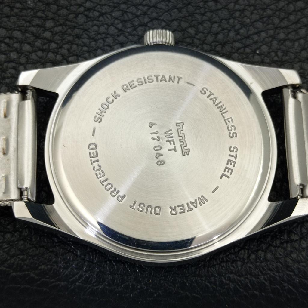 INDIAN VINTAGE HMT JANATA HAND-WINDING MENS ARABIC BLACK DIAL WATCH A441032-4
