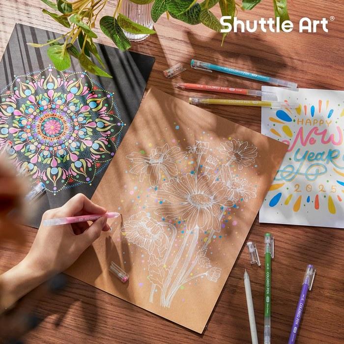 Shuttle Art Gel Pens 30 Colors 0.6mm Fine Tip - Journal, Illustration, Note-Taking (30 Count)