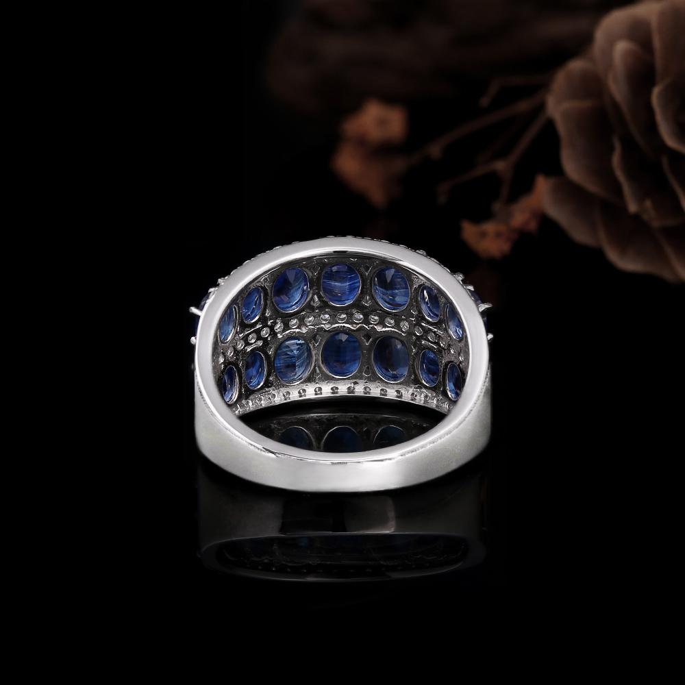 Exquisite 925 sterling silver women's ring fine jewelry for party gift, 5.33ct natural Kyanite stable emotions healing gemstones