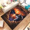 Wolf Sunset 3D Rug Crystal Velvet Carpet Living Room Decor Animal Print Floor Mat Home Decoration Artistic Design Soft Plush Rug