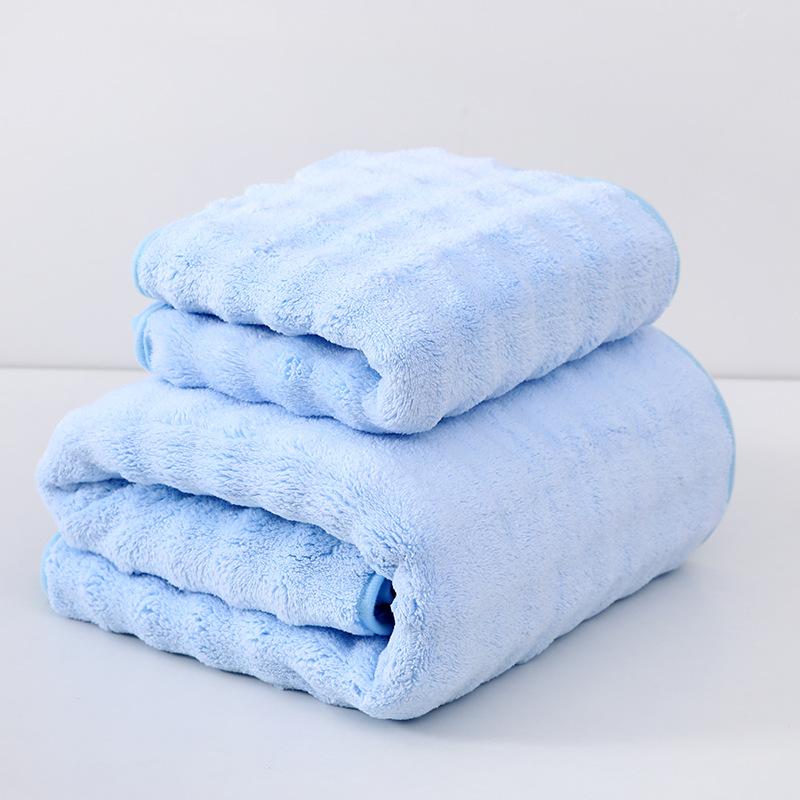 

Плотное пузырчатое бархатное зимнее коралловое бархатное банное полотенце впитывает воду и не линяет полотенце для волос, утолщенное пляжное полотенце, парное банное полотенце 35*75cm×1PCS синий