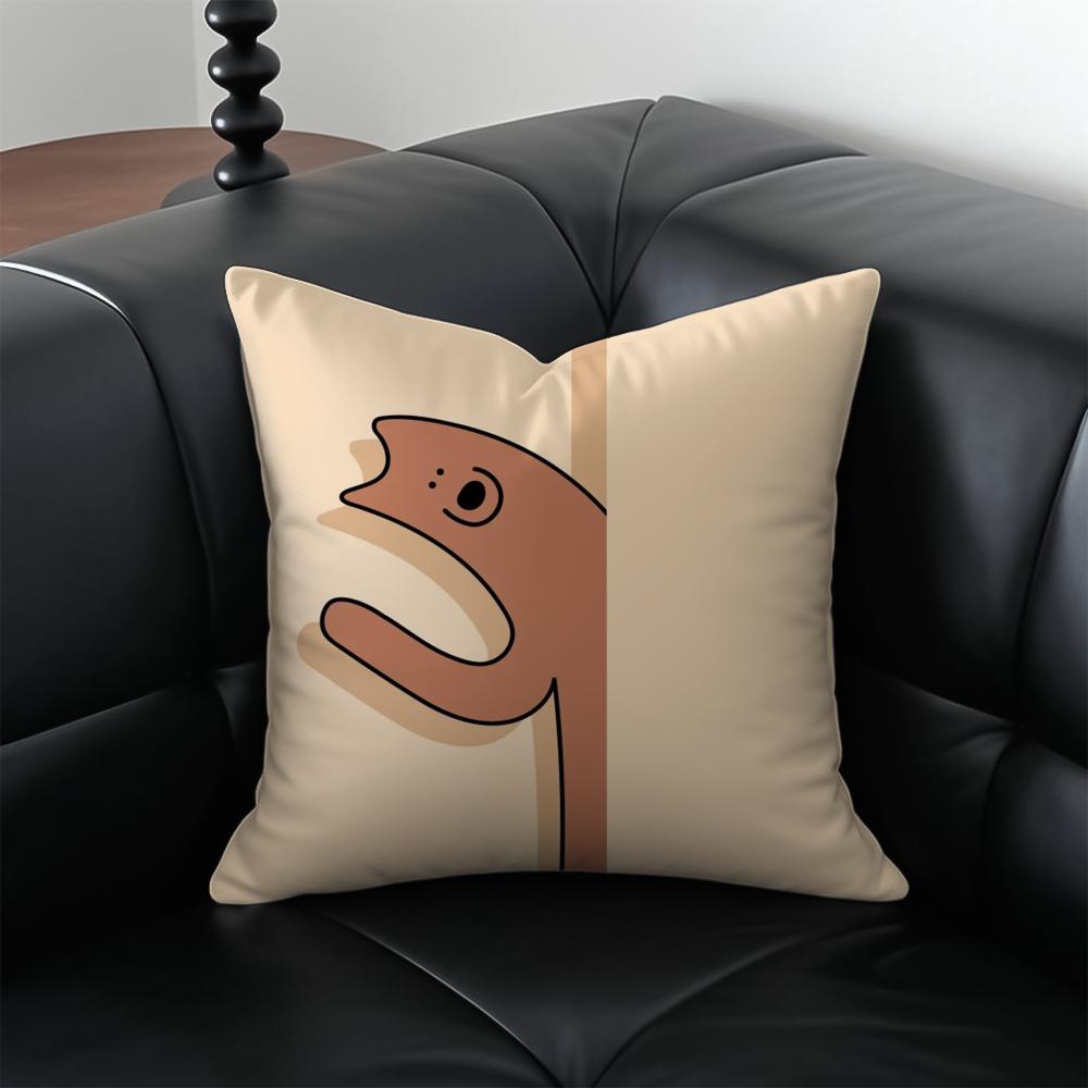 PeekaBoo Animals Cushion Cover Pillow Case Antidustmite Invisible Zipper Silky Plush Cushion