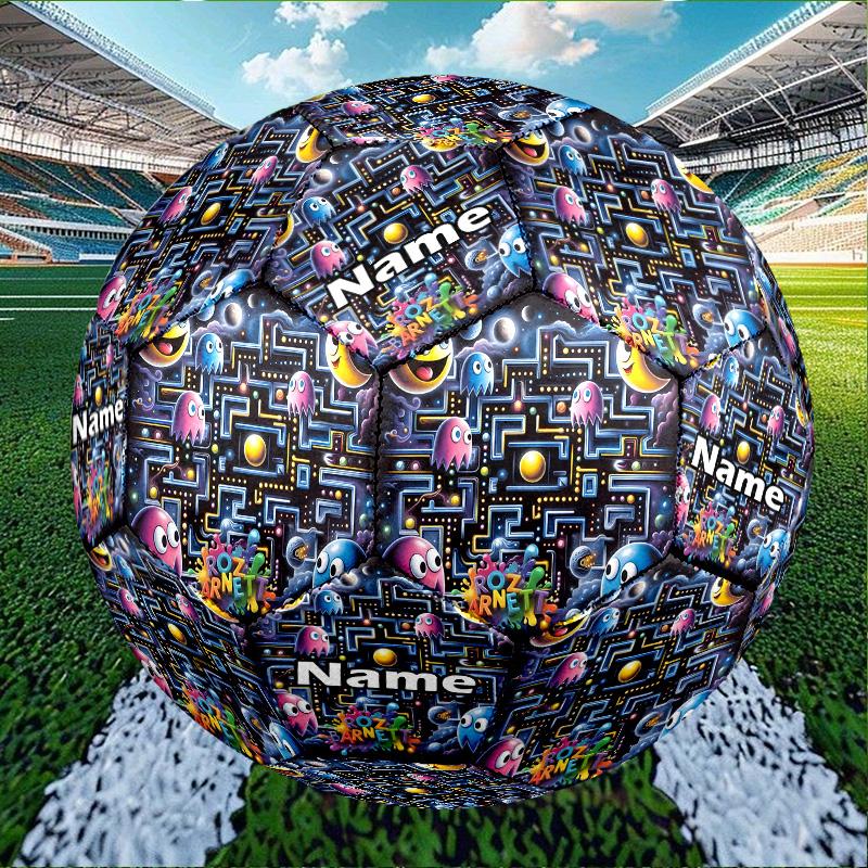 Custom Name Personalized PAC-A Print Size 5 Soccer Ball Training & Match Football, for Team, Kicking, Gift for Football Enthusiasts