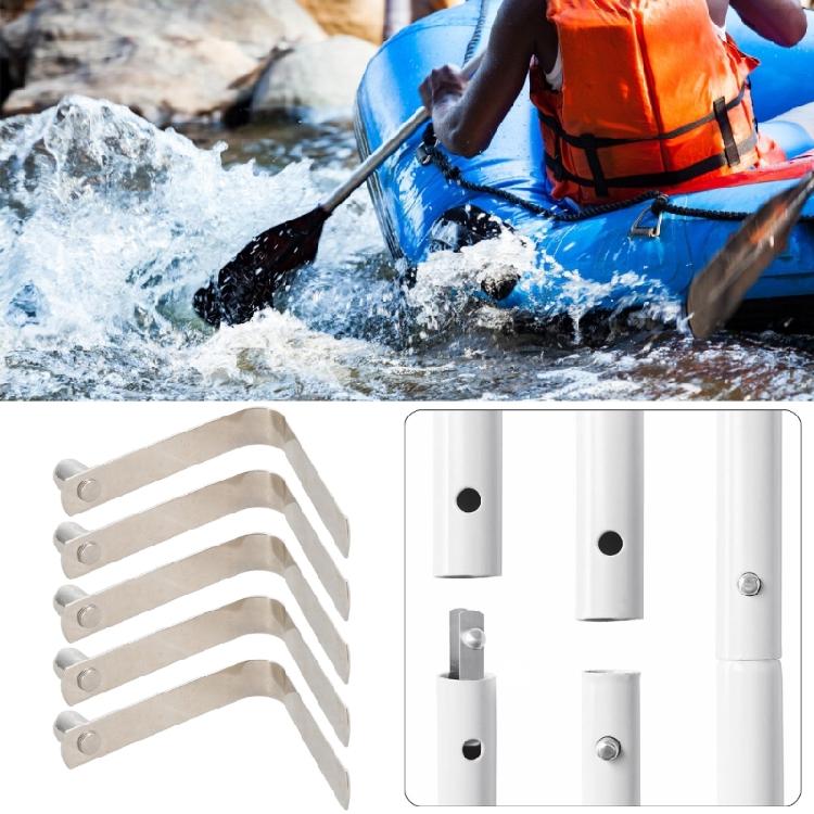 5 Pezzi Clip a Molla a Scatto per Remi da Kayak Lamiera a Molla di Posizionamento a V Clip per Pali della Tenda Tubo di Bloccaggio Pin Facile da Usare