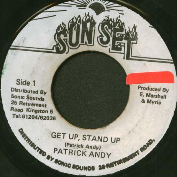 

7inch Record PATRICK ANDY - Get Up, Stand Up NONE Sun Set Jamaica Reggae, Ska & Dub Used
