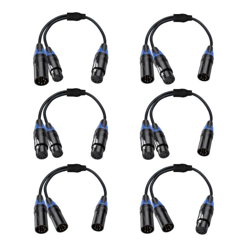 5Pin XLR Splitter Cable With 5Pin XLR Male And Female Connectors For Professional Sound Systems 50cm/19.69in