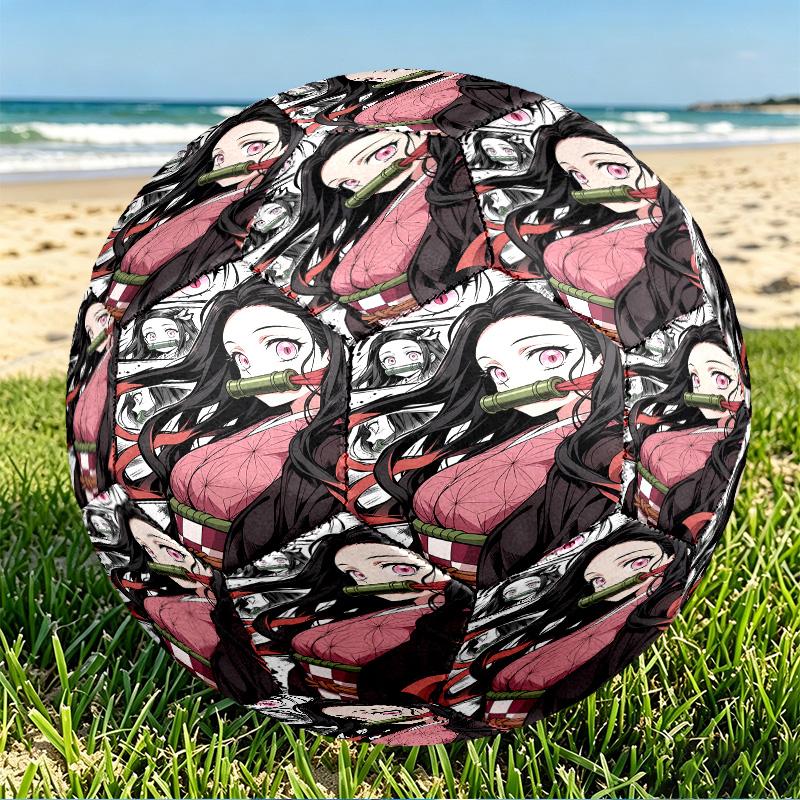 Demon Slayer Print Size 5 Soccer Ball, PU Wear Resistant Football for Match Training and Daily Practice, Birthday Gift for Soccer Fans