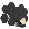 12PCS Sound Absorbing Wall Panels Polyester Texture Hexagonal Soundproof Foam Panels for Bedroom Music Room Decorations