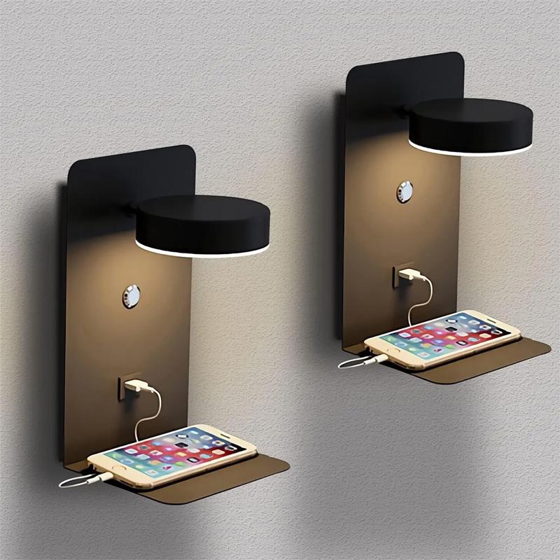 Led Wall Lamp Modern Simplicity Interior Wall Light Bedroom Night Lamp Bedside Lamp LED Light with Usb Mobile Phone Charging