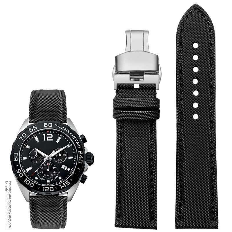 20mm 21mm 22mm 23mm Nylon Leather Bottom Watchband for Mido Helmsman M021 M005 M038 Tudor Seiko Waterproof Watch Strap