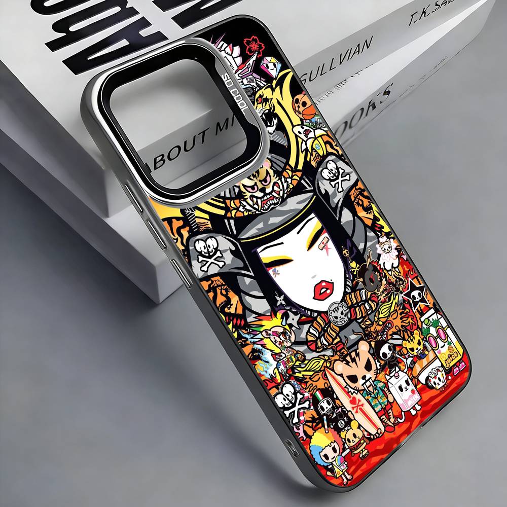 Japan T-Tokidokis Phone Case For iPhone 17,16,15,14,13,12,11 Plus,Pro Max,Colored Silver Phone Case