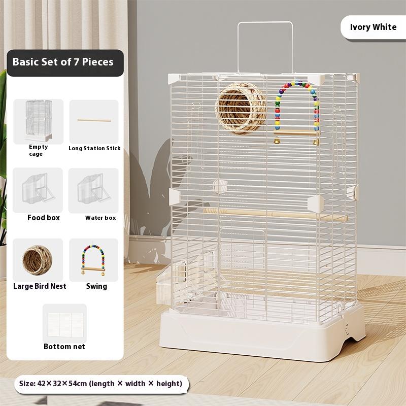 

Large Parrot Cage Spacious Eco-Friendly Design Anti-Splash Bird House for Macaws Cockatiels Lovebirds New Upgrade