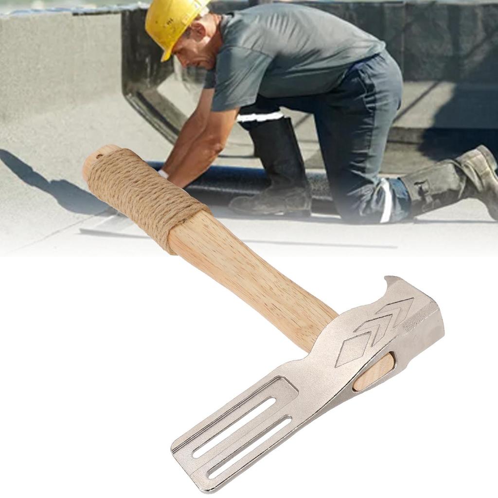 Magnetic Roofing Hammer, Multifunctional Magnet Roofing Hatchet with Hemp Rope Anti Slip Wood Handle, A Magical Roofing Tool for Quick Installation O
