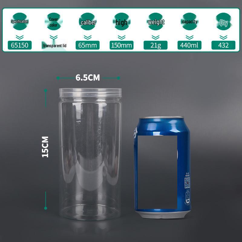 Transparent PET Airtight Plastic Snack Jar