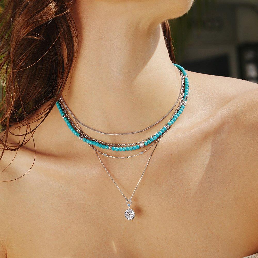 Disk Station 925 Silver Necklace N063-01H