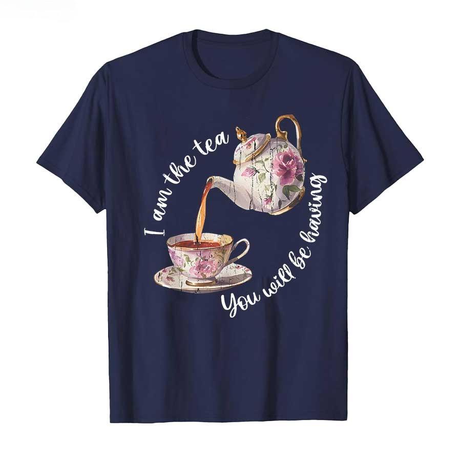 I Am The Tea You Are Going To Enjoy Emoji Tshirt for Unisex and Women Cotton Tshirt Shortsleeved 2026 S