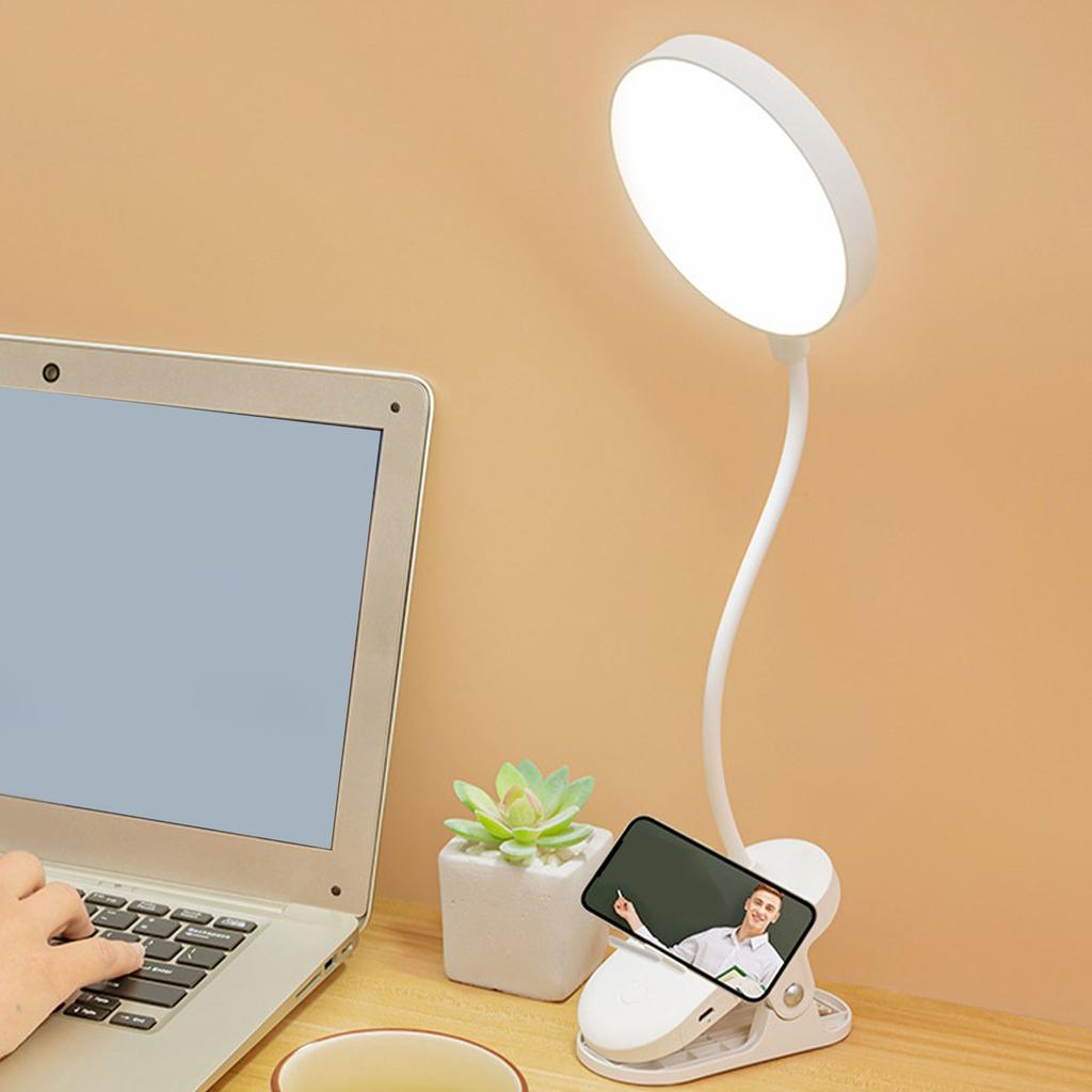 LED Klemm-Schreibtischlampe USB Augenschonend Dimmbar Nachttisch-Leselampe Nachtlicht für Schlafzimmer Stecker