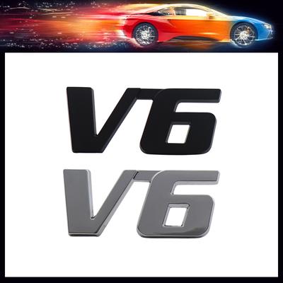 3D Premium V6 V 6 Sport for Car Engine Hood Fender Trunk Tail Rear Decal Emblem Badge Sticker