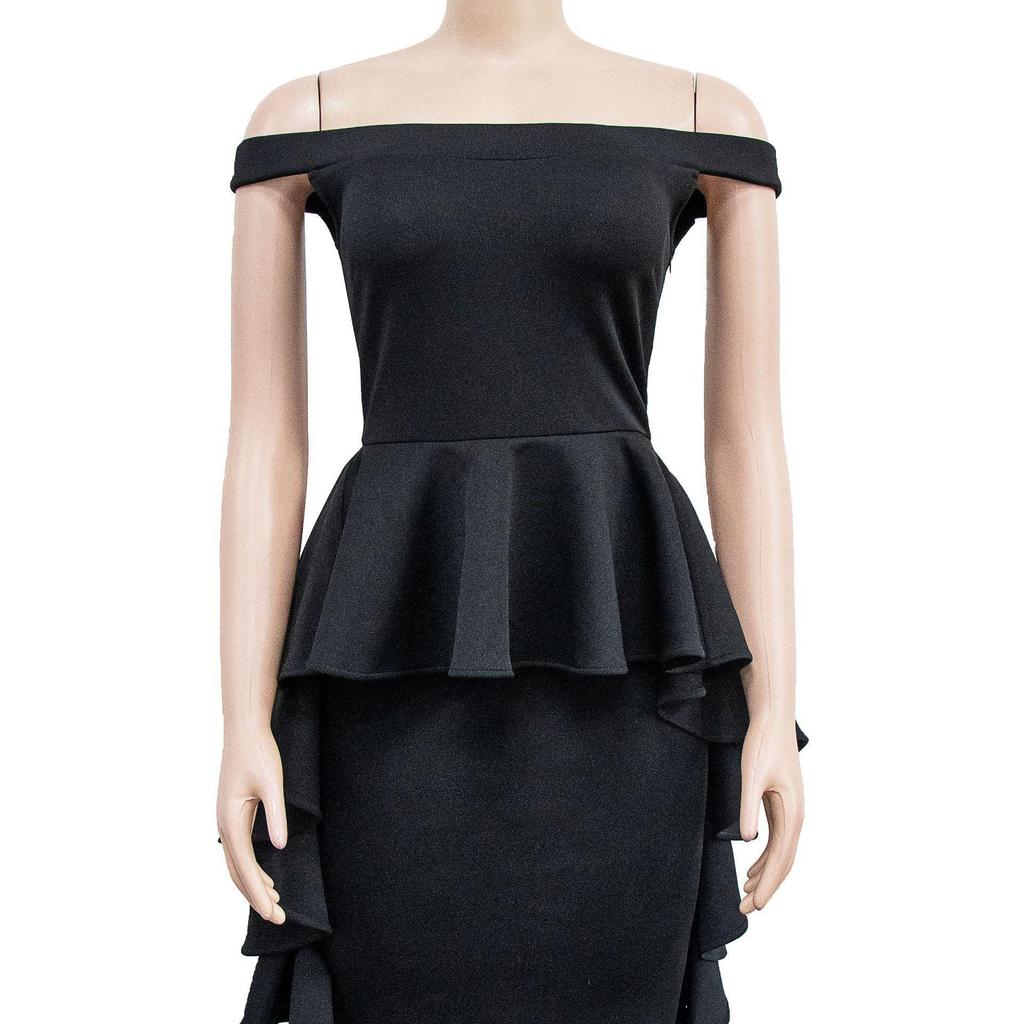 X6293 Fashion Women's Solid Color Sleeveless Ruffle Short Dress
