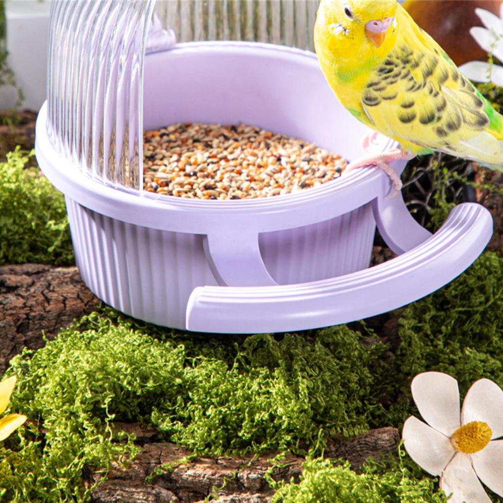 Convenient Bird Cage Hanging Plastic Feeder Box Parrots Food Dispenser Box for Pet Owners Providing Large Food Storage