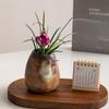 Vintage-Keramikvase in unregelmäßiger Steinform, Hydrokultur-Blumentopf für Trocken- und Frischblumen, kreative Schreibtischdekoration