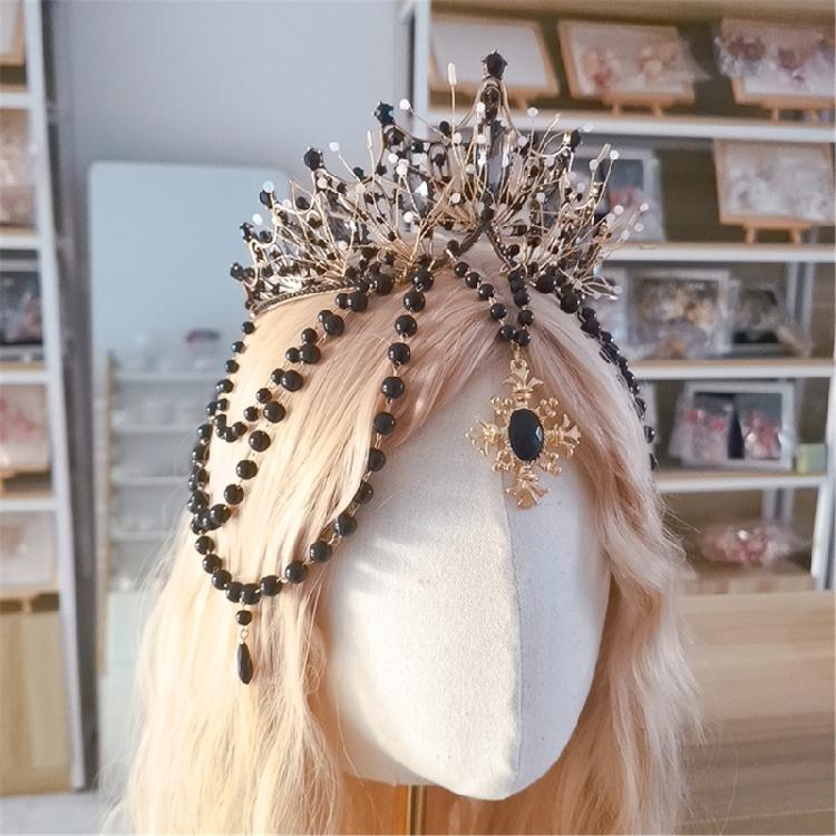 Elegant Dark Crown Tiaras for Women Pageant Psychic Headband Perfect for Weddings and Prom Coronet