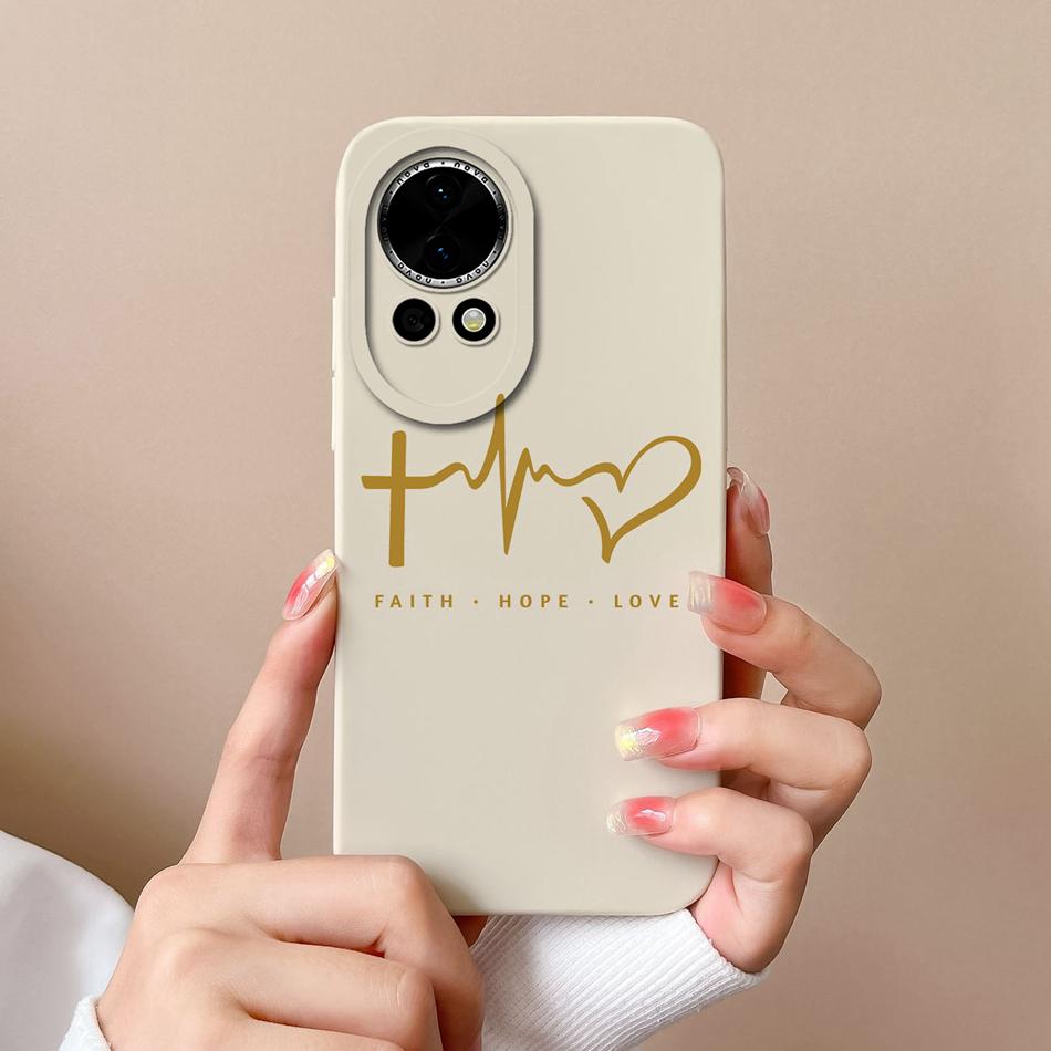 For Huawei Nova 12 Pro Ultra Phone Case Love Heart Liquid Silicone Camera Protection Back Cover For Huawei Nova12 12Pro 12Ultra