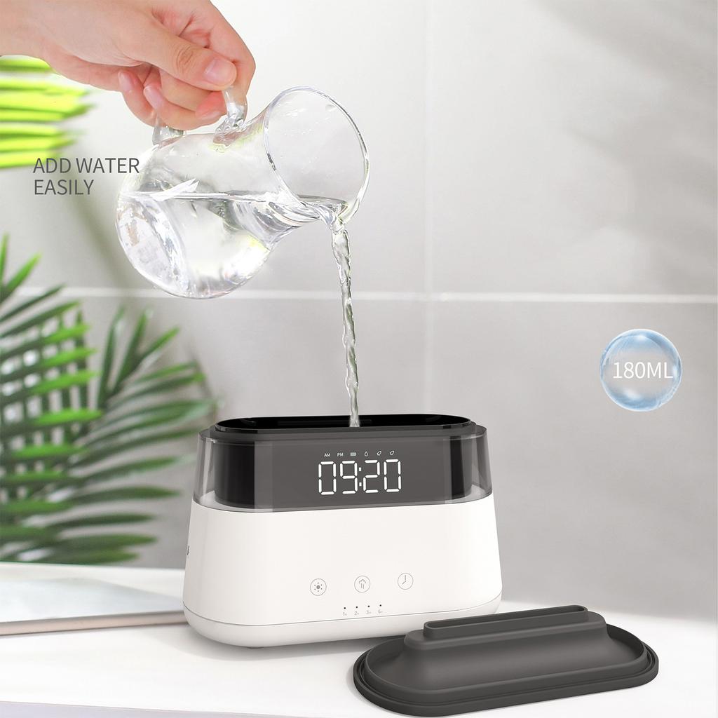 Clock flame aromatherapy machine usb home atmosphere light bedroom alarm clock automatic aromatherapy machine silent air humidifier
