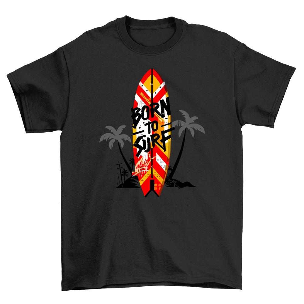 'Summer Vibes 52'' Funny Surfboard and Palm Trees T-shirt - Ride the Wave of Laught