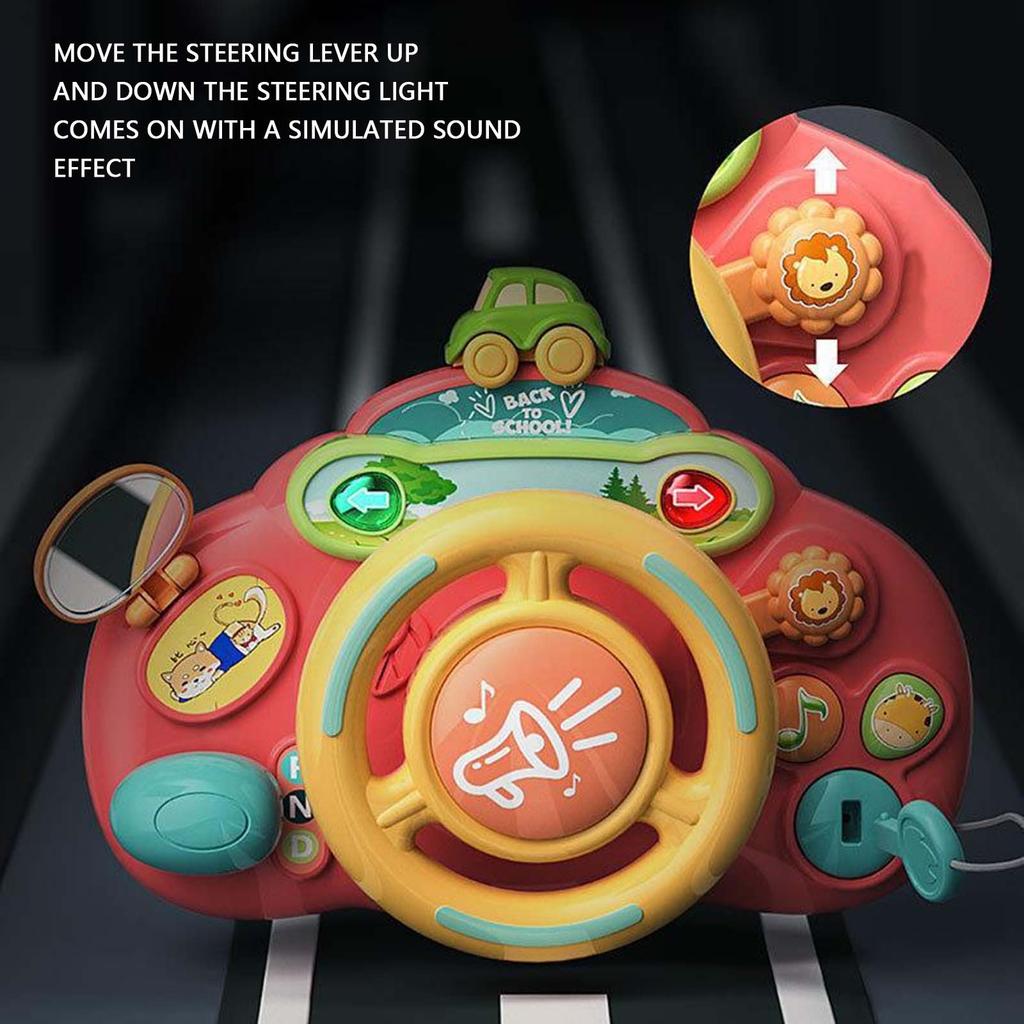 Children's Multifunctional Steering Wheel Puzzle Toy, Early Education Puzzle Sound And Light Busy Board Toy