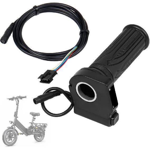 Manopola Acceleratore Elettrica GregYoung 48V con Pulsante Cruise Control, con Cavo Adattatore di Ricambio, Compatibile con Jetson Haze/DYU Y16 Elettrica