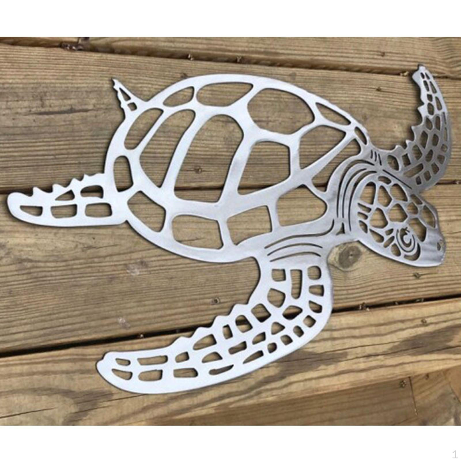 Iron Turtle Ornament Wall Art Hanging Decoration Statue Figurines Miniatures Kitchen Bathroom Garden 30x28cm