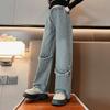 Girls' Wide Leg Pants for Spring and Autumn Wear Straight Leg Jeans Korean Children's Casual Autumn Pants