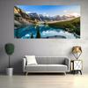 Canvas Poster Modern Art Lake Light Mountain Color Mountain Water Painting Beautiful Scenery Living Room Home Decoration