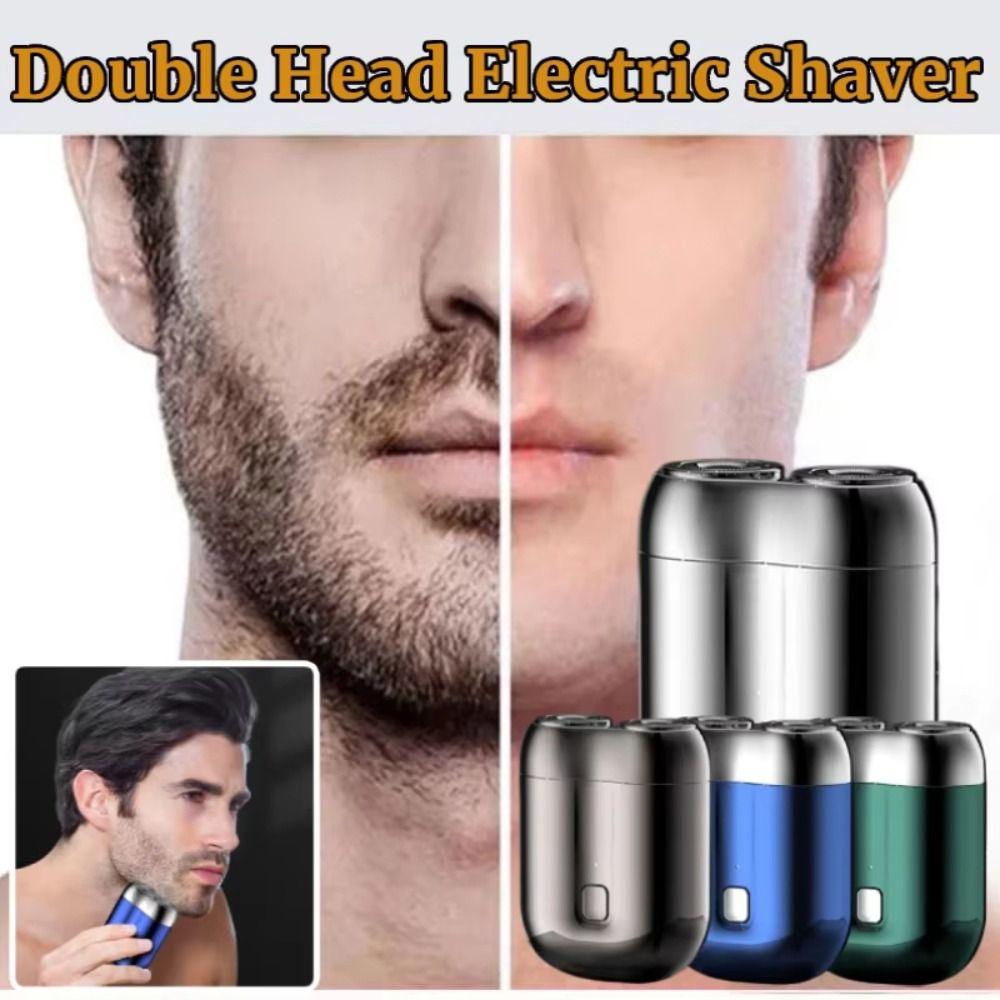 Double Head Electric Shaver Type-C Charging Men's Beard Trimmer Dry Wet Shaving