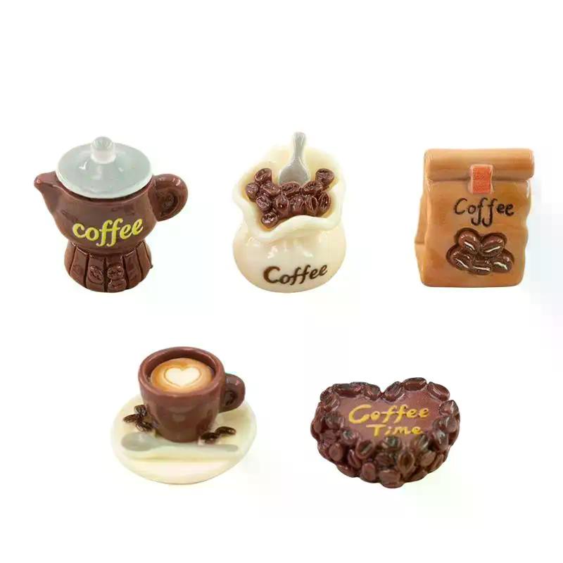 10Pcs Miniature Coffee Series Resin Micro Landscape Simulation Food Play Desk Model Play Toys Decoration Dollhouse Accessories
