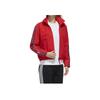 Adidas Floral Logo Fleece-Lined Hooded Jacket Women Jacket Red GG0769