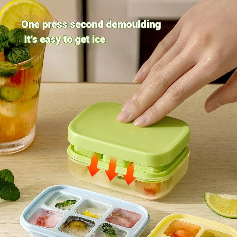 Square Ice Cube Tray Stackable Pp Ice Cube Freezer Molds Easy Release Ice Cube Maker For Whiskey Cocktail Coffee Kitchen Tools