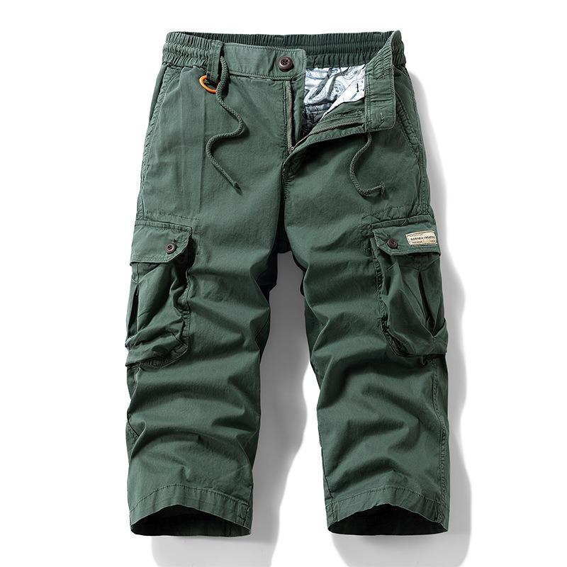 Men's overalls summer new casual loose men's eight-point pants trendy brand men's high-end retro pants