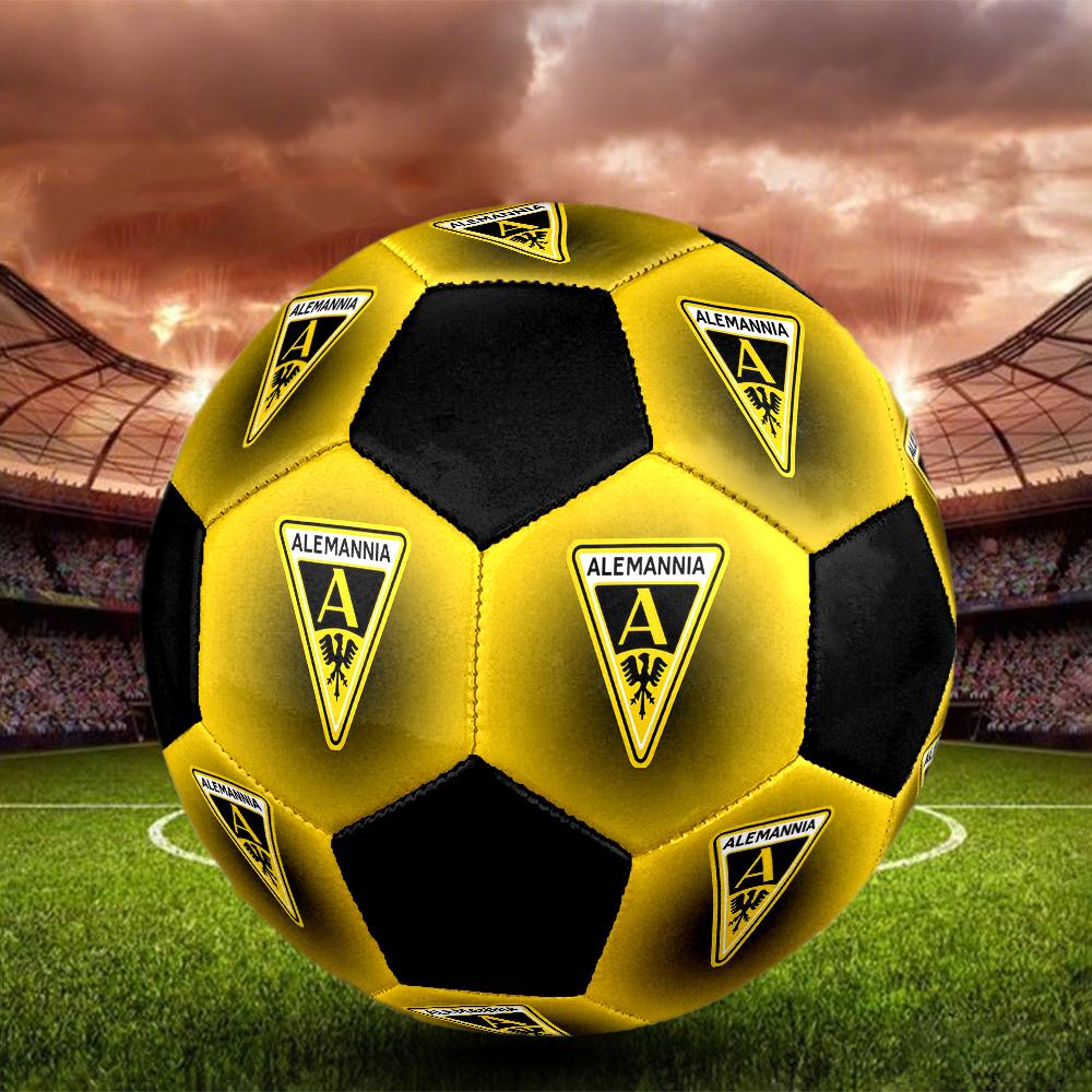Alemannia Aachen Soccer Ball Colorful All Ages Machine Stitched PVC Competition Ready Durable High-Bounce.SIZE5