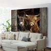 1Pcs Rustic Farmhouse Highland Cow Decoration Background Backdrop For Photo Studio Photo Booth Party