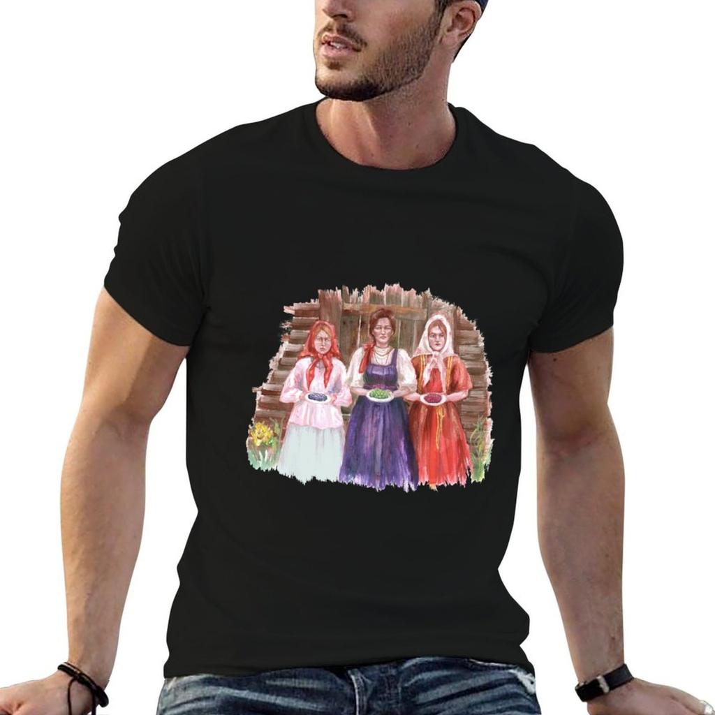 Slavic Peasant Girls Tshirt Standard Fit Solid Tee Shirt