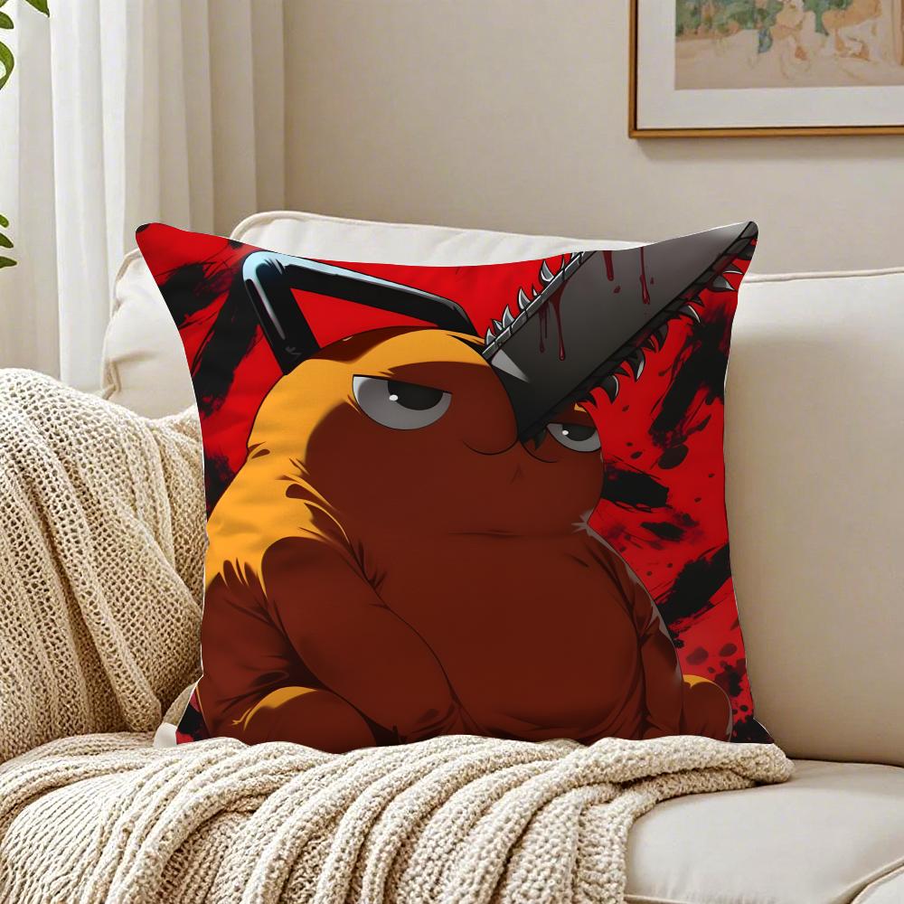 anime violent CChainsaw MMan Cushion Cover Pillowcase Antidustmite living Room Sofa Decor Cushion Room