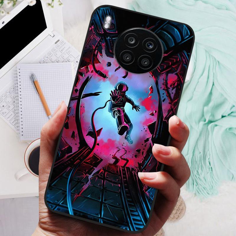 For Honor 50 Lite Case Black Cover Lion Wolf Silicone Soft Back Cases For Huawei Honor 50 Lite Pro Phone Case Protective Shell