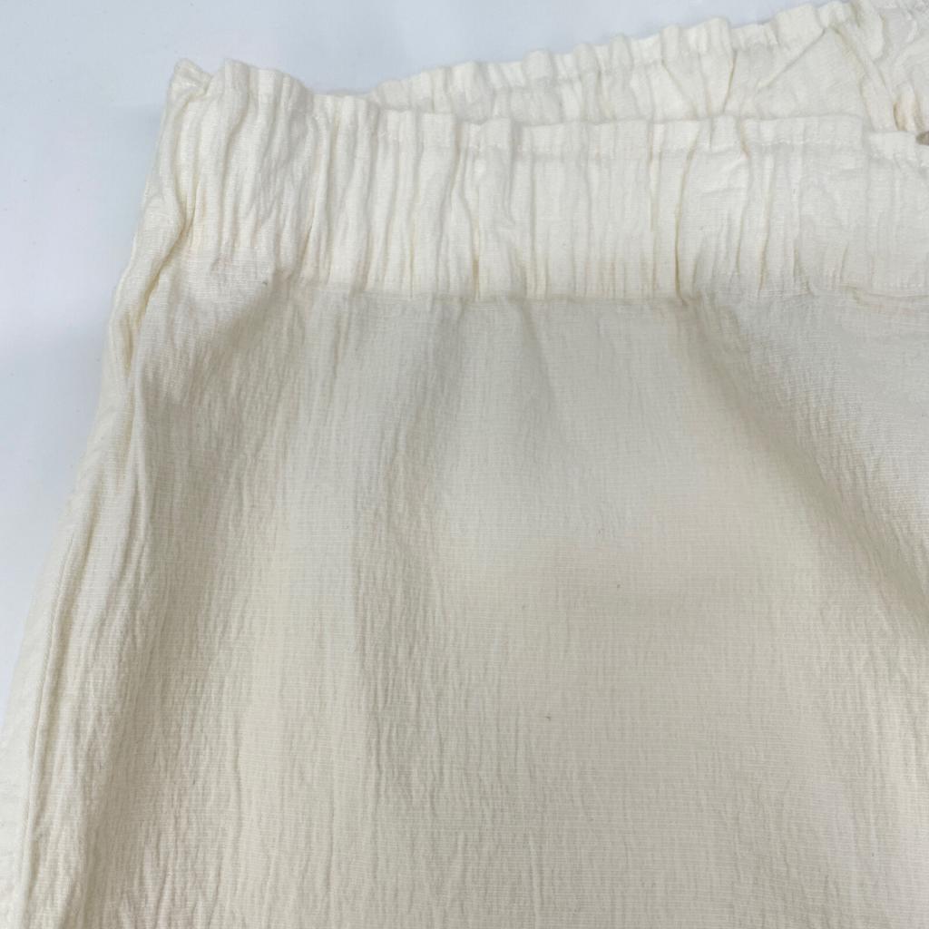 Me MI34-FF412-02 White Cotton Washed Pants Bottoms Not Written whiteUsed