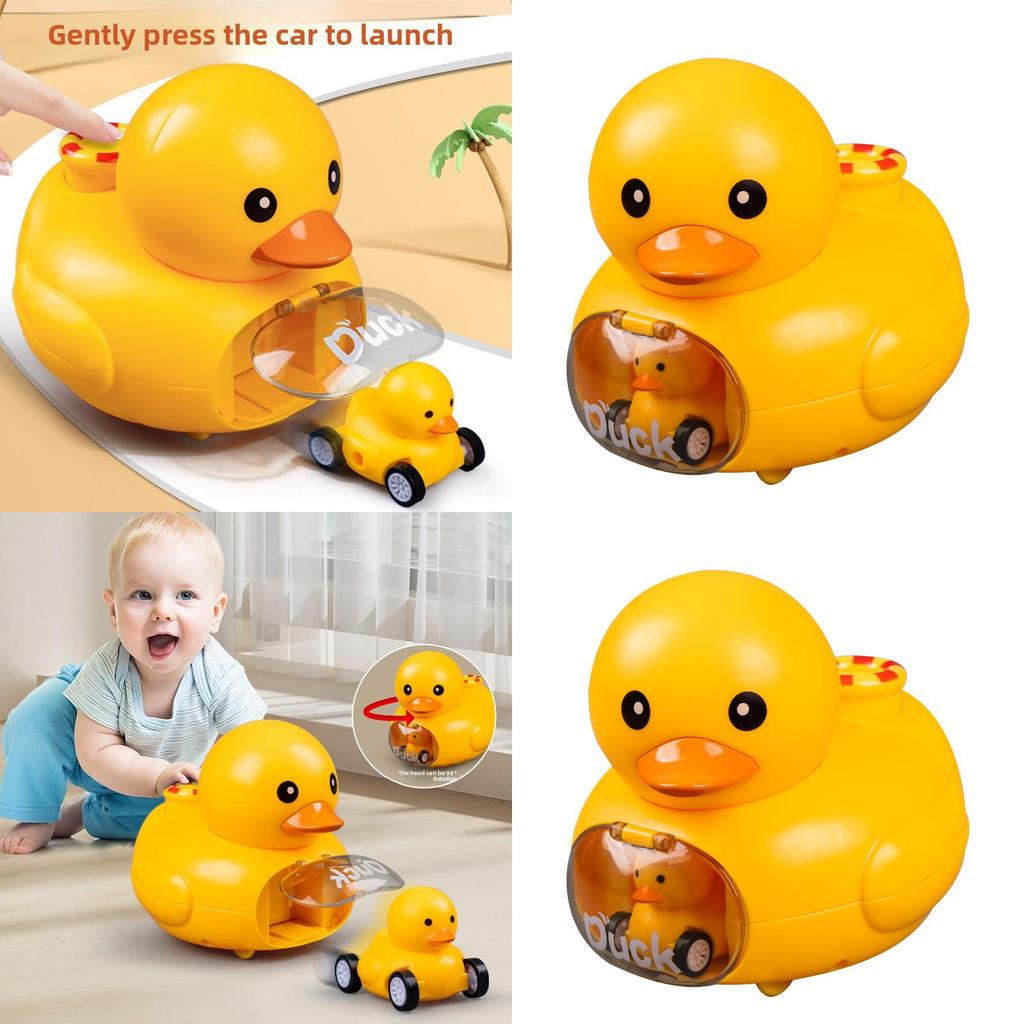 Inertia Baby Toy Car With Press And Launch Yellow Duck For Infant Play And Development