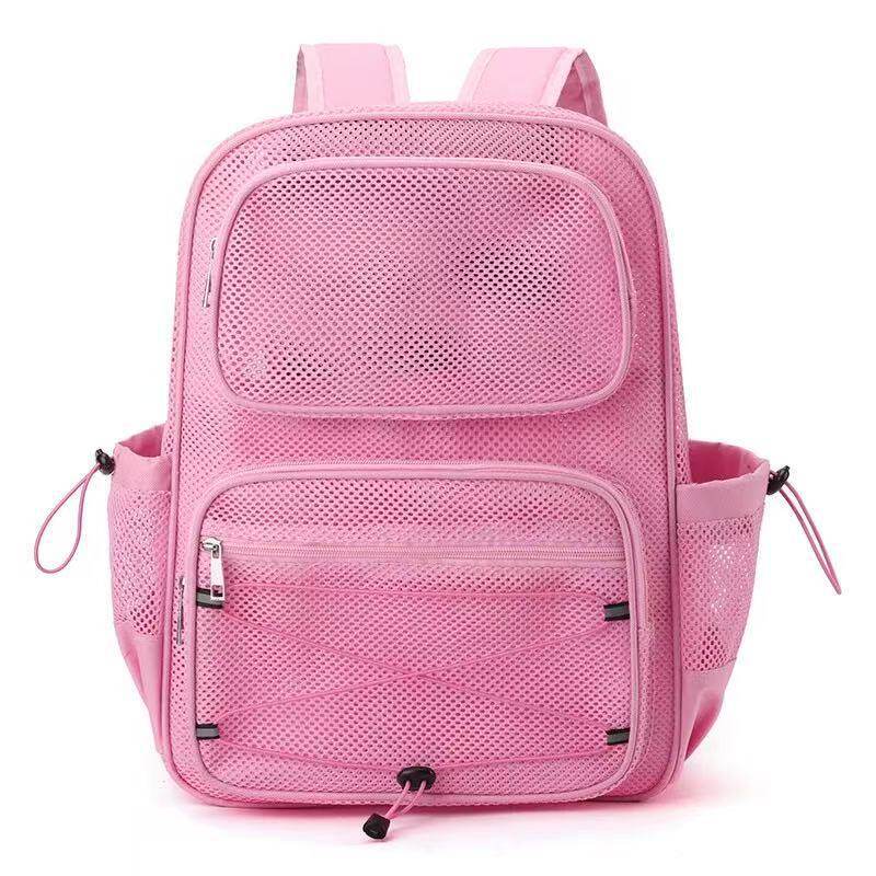 Schoolbag Japanese Niche Transparent Backpack Personalized Schoolbag Mesh Backpack Solid Color Trendy Bag High-end Atmosphere 1011 New